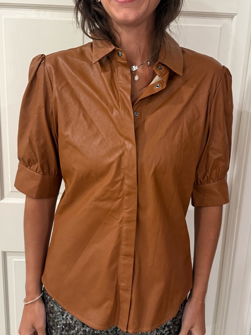 Tyler Boe Cognac Short-Sleeve Tailored Jacket